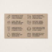 Premium Kraft Facial Aftercare Instructions Card (Rückseite)