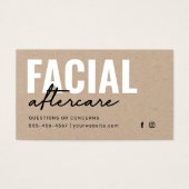 Premium Kraft Facial Aftercare Instructions Card (Vorderseite)