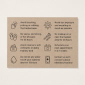 Premium Kraft Henna Brows Aftercare Card Beratung (Rückseite)