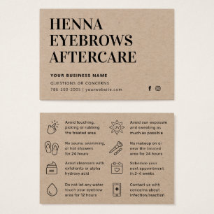 Premium Kraft Henna Brows Aftercare Card Beratung