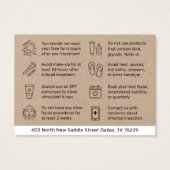 Premium Kraft HydraFacial Aftercare Advice Card (Rückseite)