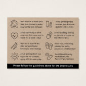 Premium Kraft Microneedling Aftercare Advisor Card (Rückseite)