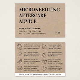 Premium Kraft Microneedling Aftercare Advisor Card