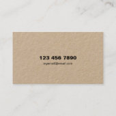 Premium Kraft Minimal Elegante Business Card Visitenkarte (Rückseite)