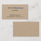 Premium Kraft Minimalistisch Elegant Beruflich Visitenkarte (Vorne/Hinten)