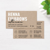 Premium Kraft Natural Henna Brows Aftercare Card (Schreibtisch)