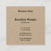 Premium Kraft Nostalgischer klassischer Look Old S Quadratische Visitenkarte (Rückseite)