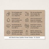 Premium Kraft Öko Chemical Peel Aftercare Card (Rückseite)