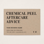 Premium Kraft Öko Chemical Peel Aftercare Card (Vorderseite)