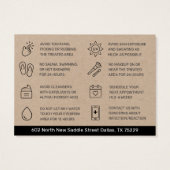 Premium Kraft Öko Eyebrow Tint Aftercare Card (Rückseite)