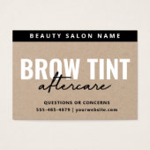 Premium Kraft Öko Eyebrow Tint Aftercare Card (Vorderseite)