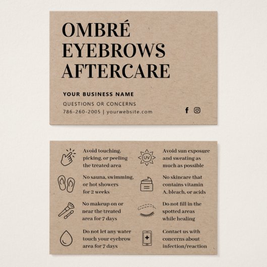 Premium Kraft Ombre Powder Brows Aftercare Ratschl (Vorne & Hinten)