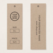 Premium-Kraft-Preisschild für handgefertigte Mode (Vorne & Hinten)