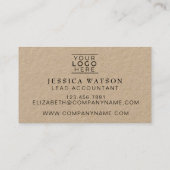 Premium Kraft Rustikale Vorderseite und Rückseite Visitenkarte (Rückseite)