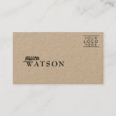 Premium Kraft Rustikale Vorderseite und Rückseite Visitenkarte (Vorderseite)