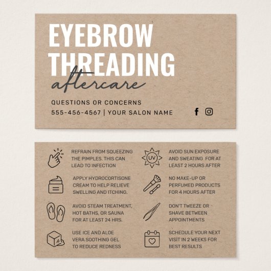 Premium Kraft Simple Eyebrow Threading Aftercare (Vorne & Hinten)