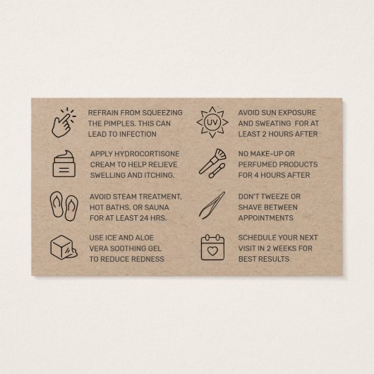 Premium Kraft Simple Eyebrow Threading Aftercare (Rückseite)