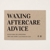 Premium Kraft Waxing Aftercare Card Hair Removal (Vorderseite)