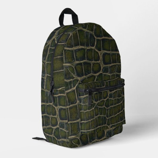 Premium-Krokodillextur-Muster Bedruckter Rucksack (Rückseitige Ecke links)