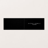 Premium L,nen Schwarz-weiß Minimalistisch geklappt Visitenkarten (Außenseite Aufgefaltet)