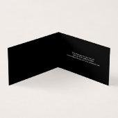 Premium L,nen Schwarz-weiß Minimalistisch geklappt Visitenkarten (Innenseite)
