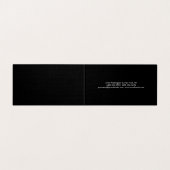 Premium L,nen Schwarz-weiß Minimalistisch geklappt Visitenkarten (Innenseite Aufgefaltet)