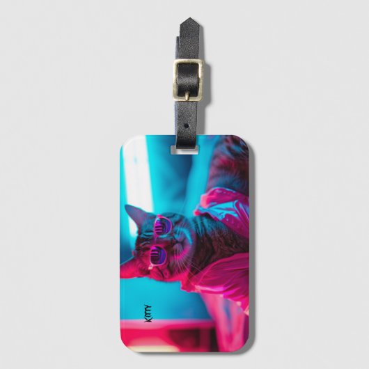 Premium-Leder-Gepäckmarke Gepäckanhänger (Vorderseite Vertikal)