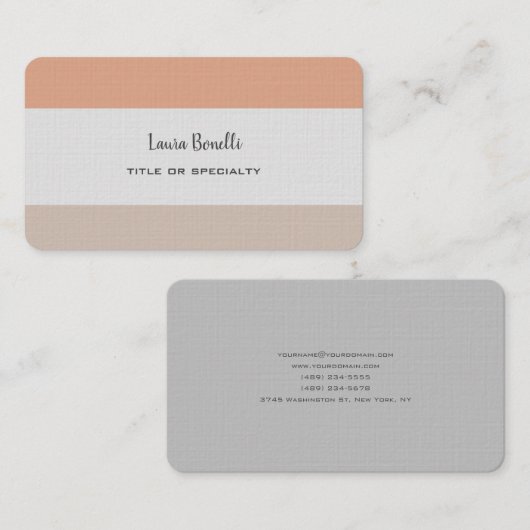 Premium-Leinen Beruflich Modernes Minimalistisches Visitenkarte (Vorne/Hinten)