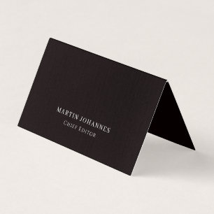 Premium-Leinen Elegant Einfach Schwarz Minimalisti Visitenkarten