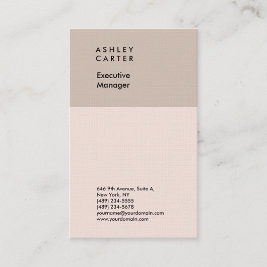 Premium-Leinen elegant schlicht minimalistisch Visitenkarte (Vorderseite)