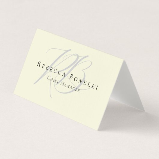 Premium-Leinen Exklusives Einzigartiges Monogramm Visitenkarten (Vorderseite)