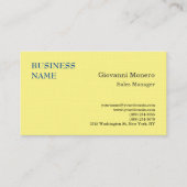 Premium Leinen Gelb Minimalistisch Modernste Schli Visitenkarte (Vorderseite)