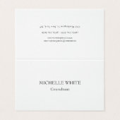 Premium-Leinen Klassischer Minimalistischer Berufl Visitenkarten (Außenseite Aufgefaltet)