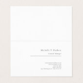 Premium-Leinen minimalistisch modern Visitenkarten (Außenseite Aufgefaltet)