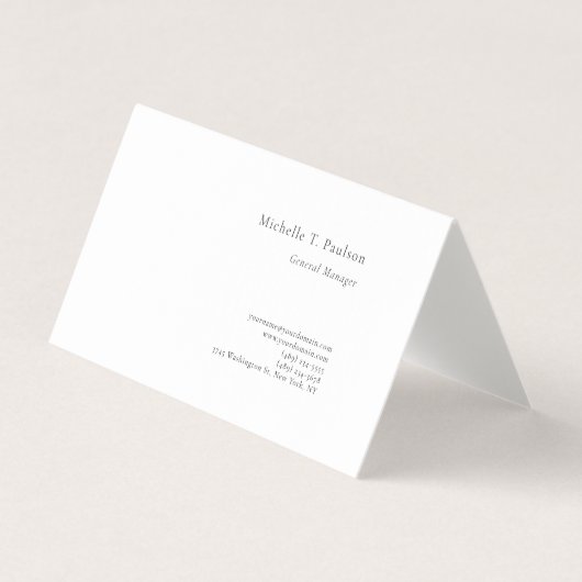 Premium-Leinen minimalistisch modern Visitenkarten (Vorderseite)