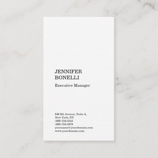 Premium Leinen schlicht minimalistisch modern und Visitenkarte (Vorderseite)