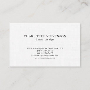 Premium-Leinen-Trendy-Professionell-Minimalistisch Visitenkarte