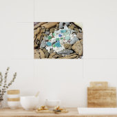 Premium Leinwand Matte Beach Sea Glass Driftwood Poster (Küche)