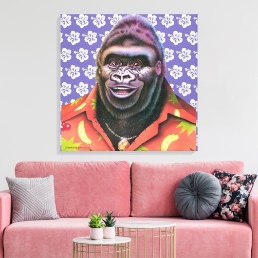 Premium Leinwand Mauer Art vergeblich Gorilla (Insitu (Wohnzimmer))