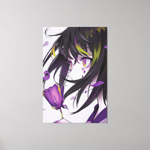 Premium-Leinwand mit vertikalen Anime-Mädchen (Gla Leinwanddruck