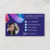 Premium Lila Pink Blue Modern Web Designer Visitenkarte (Rückseite)