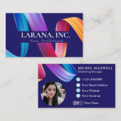 Premium Lila Pink Blue Modern Web Designer Visitenkarte (Vorne/Hinten)