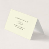 Premium Linen Exclusive Unique Monogram Beige Visitenkarten (Rückseite)