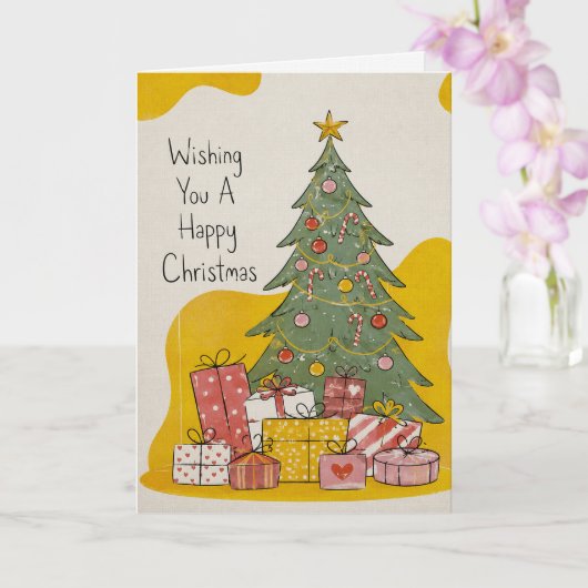 Premium-Linen-Frohe-Weihnachtskarte Karte (Orchidee)