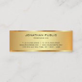 Premium Linen Imitate Gold Template Monogram Erstm Mini Visitenkarte (Rückseite)