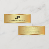 Premium Linen Imitate Gold Template Monogram Erstm Mini Visitenkarte (Vorne/Hinten)