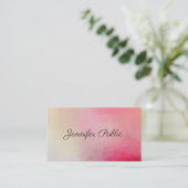 Premium Linen Luxus Personalisiert Handgeschrieben Visitenkarte (Stehend Vorderseite)