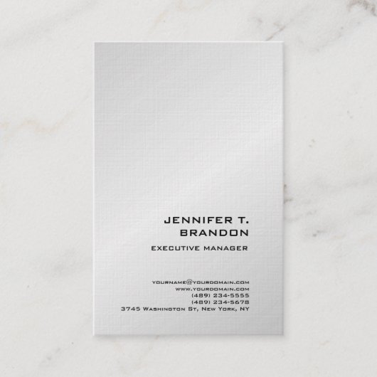 Premium Linen Minimalistisch Schlicht Modernes Sil Visitenkarte (Vorderseite)