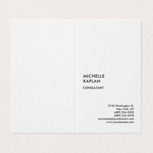 Premium-Linen Moderne Beruflich exklusive Visitenkarten (Außenseite Aufgefaltet)