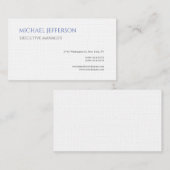 Premium Linen Moderne Elegant einfach blau weiß Visitenkarte (Vorne/Hinten)